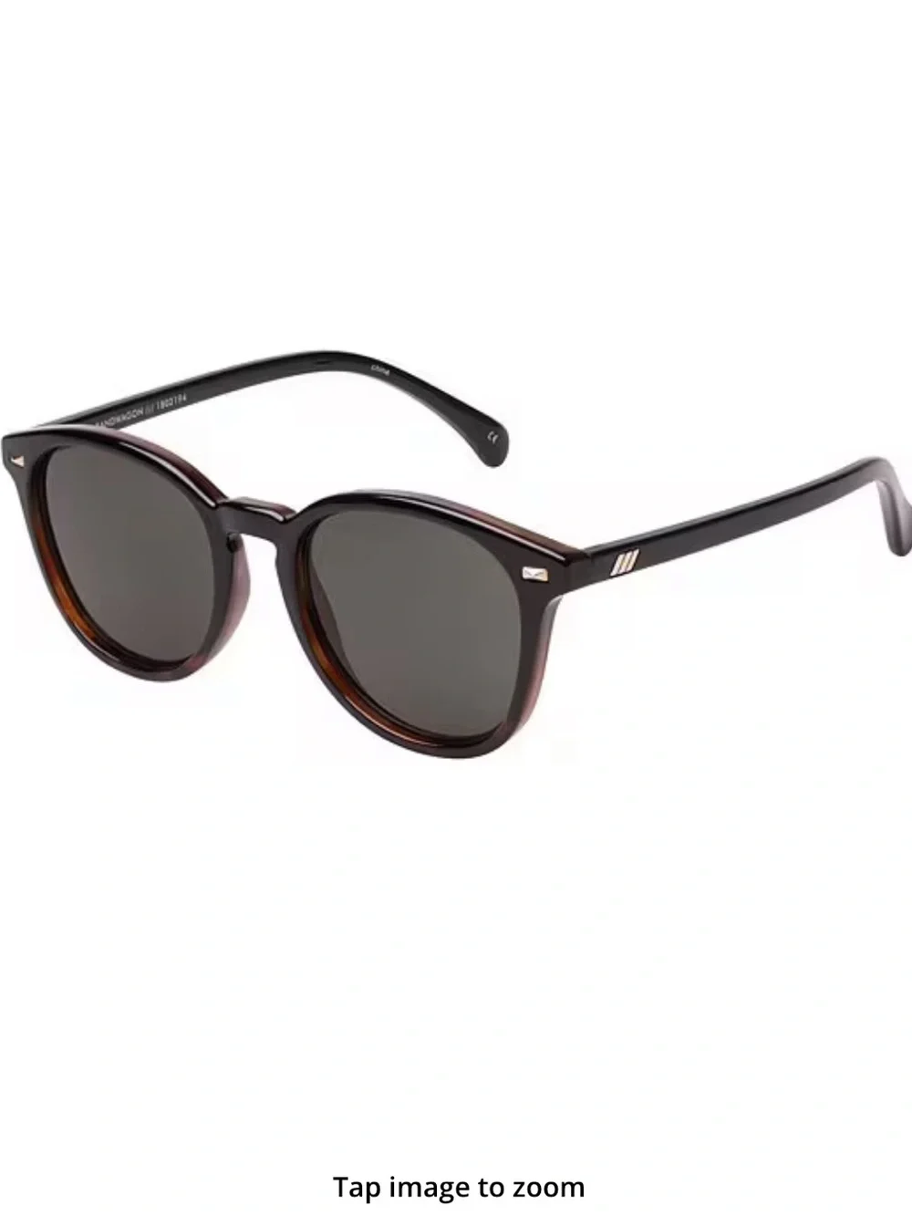 Le Specs bandwagon black tortoise shell round sunglasses